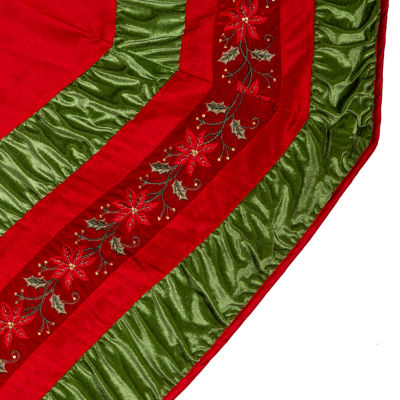 Kurt Adler 72in Red And Green Border Indoor Tree Skirt