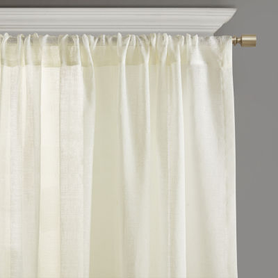 Croscill Cornelli Embroidery Rod Pocket Sheer Single Curtain Panels