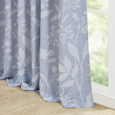 Croscill Winslow Floral Light-Filtering Rod Pocket Back Tab Single Curtain Panel