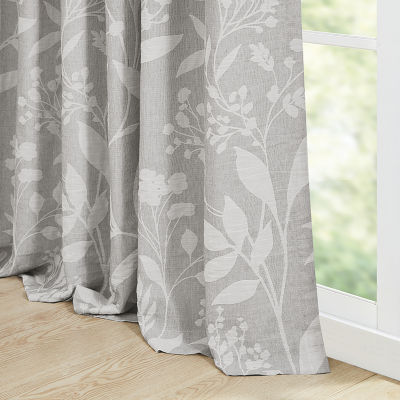 Croscill Winslow Floral Rod Pocket Back Tab Light-Filtering Single Curtain Panels