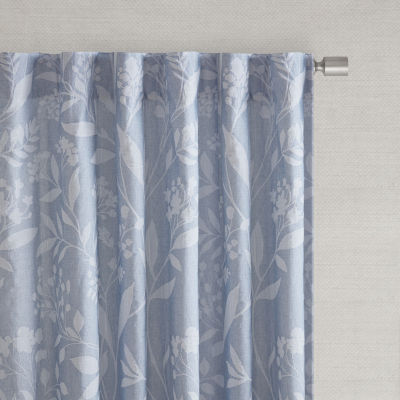 Croscill Winslow Floral Light-Filtering Rod Pocket Back Tab Single Curtain Panel