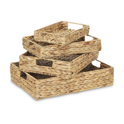 Water Hyacinth Rectangle Trays Set Of 4