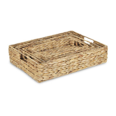 Water Hyacinth Rectangle Trays Set Of 4