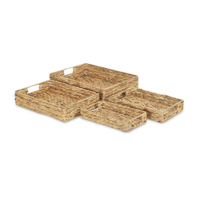 Water Hyacinth Rectangle Trays Set Of 4