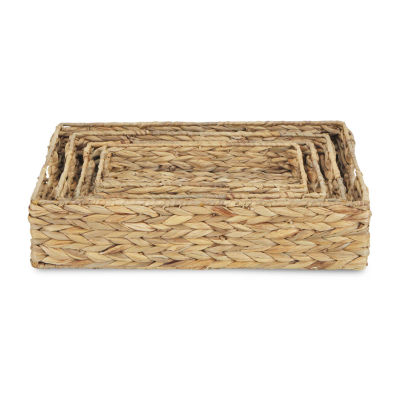 Water Hyacinth Rectangle Trays Set Of 4