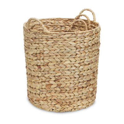 Water Hyacinth Straight Baskets Set Of 3 