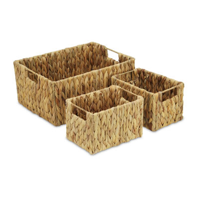 Water Hyacinth Storage Baskets Set Of 3
