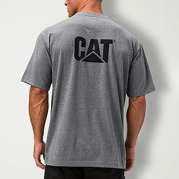 CAT Logo Mens Crew Neck Short Sleeve Pocket T-Shirt