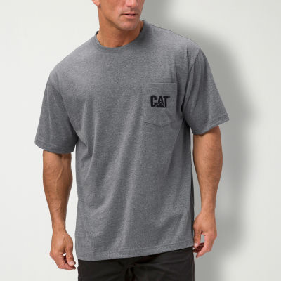 CAT Logo Mens Crew Neck Short Sleeve Pocket T-Shirt