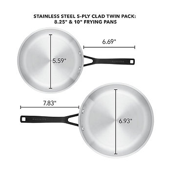 KitchenAid 5-Ply Clad Stainless Steel 2-pc. Frying Pan, Color: Silver -  JCPenney