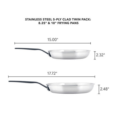 KitchenAid 5-Ply Clad Stainless Steel 2-pc. Frying Pan