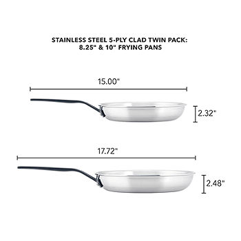 KitchenAid 5-Ply Clad Polished Stainless Steel Nonstick Fry Pan/Skillet,  8.25 Inch