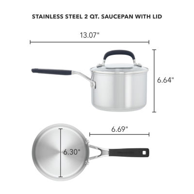 Martha Stewart Castelle 3.5-Quart Stainless Steel Sauce Pan