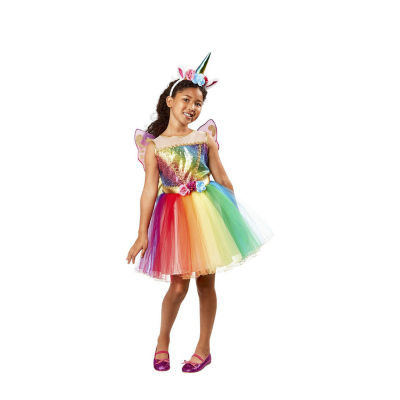 Girls Rainbow Unicorn Tutu Costume