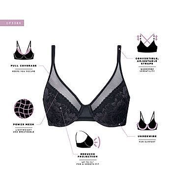 Bali One Smooth U® Ultra Light Convertible T-Shirt Underwire Full Coverage  Bra-3439 - JCPenney