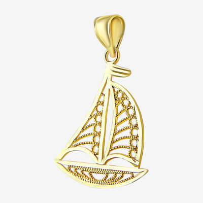 Sailboat Womens 14K Gold Pendant