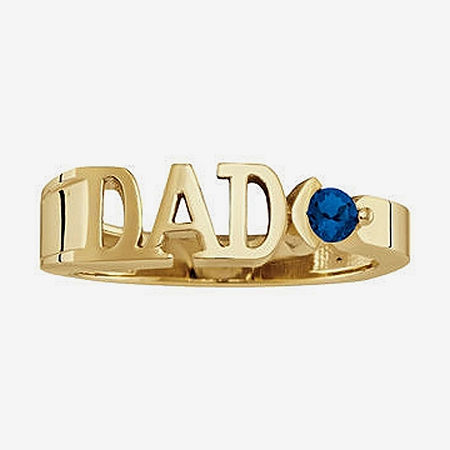 Personalized Men's Simulated Birthstone Dad Ring, 9, Yellow