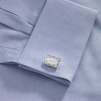 Personalized Plaid Pattern Cufflinks
