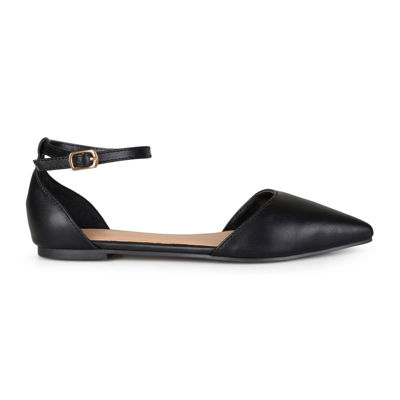 Journee Collection Womens Reba Ankle-Strap Ballet Flats