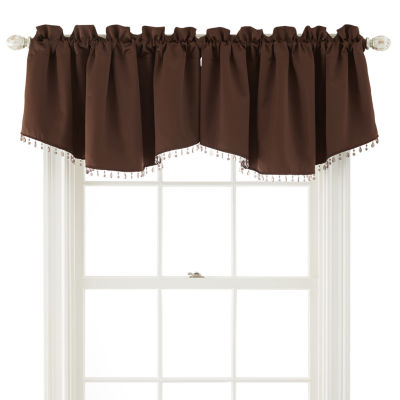 JCPenney Home Kathryn Rod-Pocket Beaded Ascot Valance