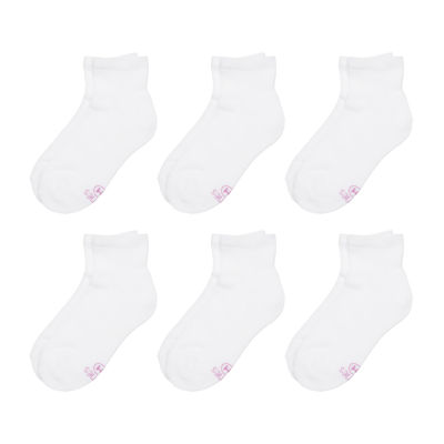 Hanes Ultimate Little & Big Girls 6 Pair Quarter Socks