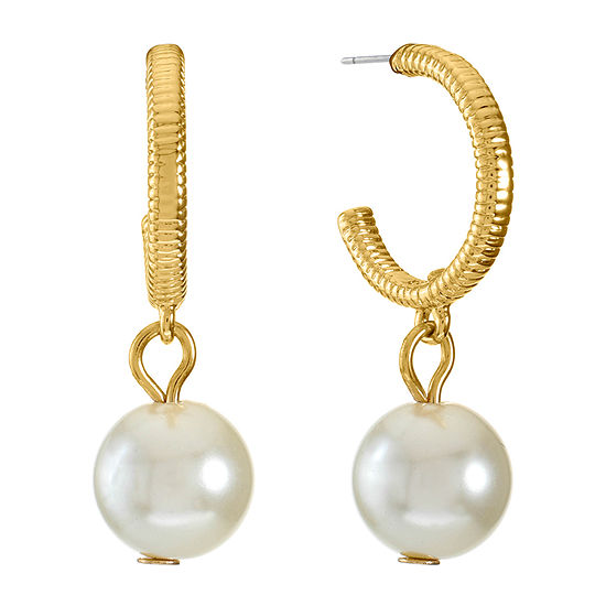 Monet Jewelry Simulated Pearl Ball Drop Earrings