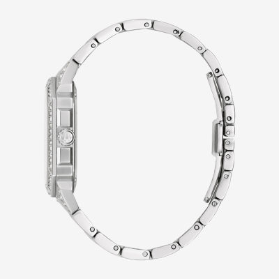 Bulova Octava Mens Crystal Accent Silver Tone Stainless Steel Bracelet Watch 96a285