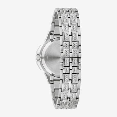 Bulova Crystal Octava Womens Crystal Accent Silver Tone Stainless Steel Bracelet Watch 96l305