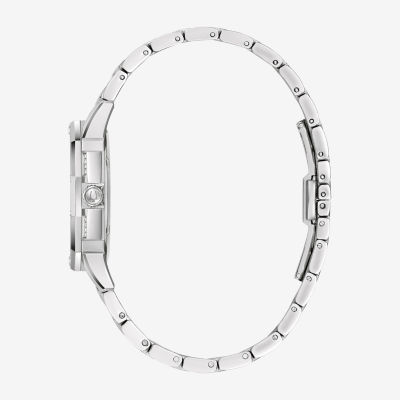 Bulova Crystal Octava Womens Crystal Accent Silver Tone Stainless Steel Bracelet Watch 96l305