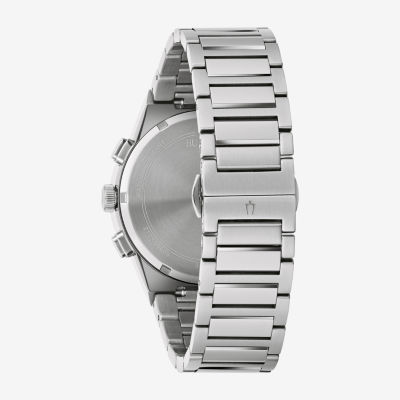 Bulova Modern Millennia Mens Chronograph Silver Tone Stainless Steel Bracelet Watch 96c149