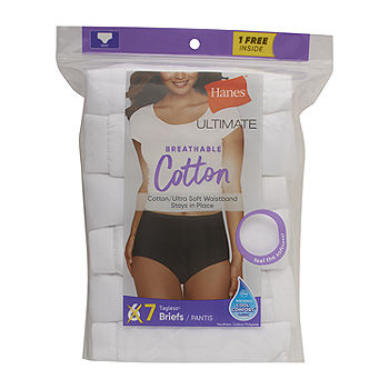 Hanes Ultimate™ Cool Comfort™ Cotton Ultra Soft 7 Pack Average + Full  Figure Cooling Brief Panty 40h7cc - JCPenney