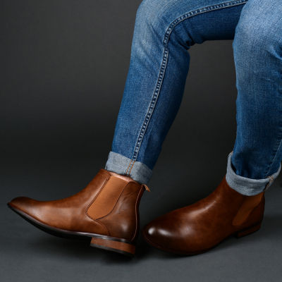 Vance Co Mens Landon Stacked Heel Chelsea Boots