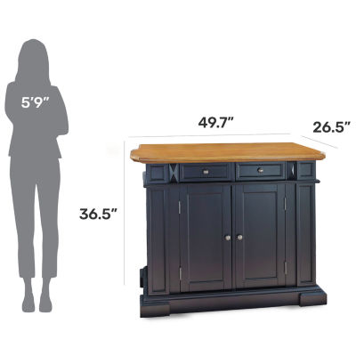 Homestyles Americana Drop Leaf Wood-Top Kitchen Island