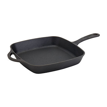 Jim Beam 3-in-1 Cast Iron Skillet with Double Sided Griddle for