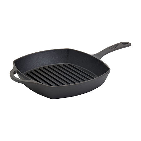 Mason Craft And More 10.25 Mcm Square Pan With Assist Handle Cast Iron Grill Pan, One Size, Black