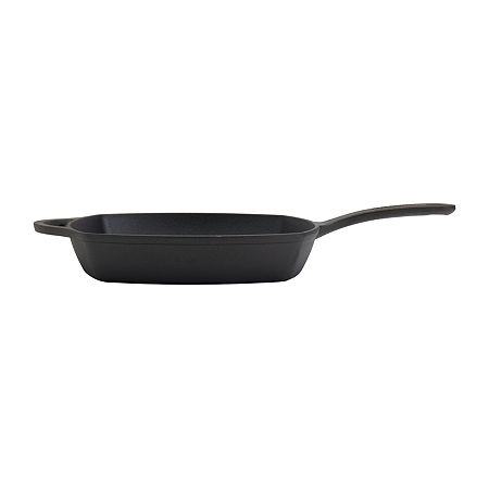 Mason Craft And More 10.25 Mcm Square Pan With Assist Handle Cast Iron Grill Pan, One Size, Black