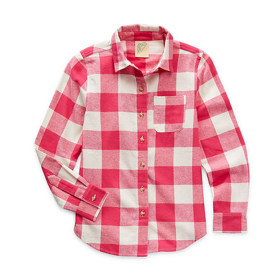 Thereabouts Little & Big Girls Long Sleeve Adaptive Flannel Shirt