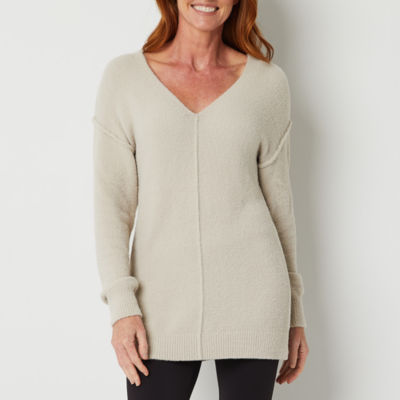 Stylus Womens V Neck Long Sleeve Pullover Sweater