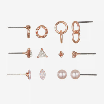 Bijoux Bar Delicates 6 Pair Simulated Pearl Earring Set