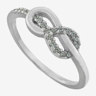 Silver Treasures Cubic Zirconia Sterling Infinity Band