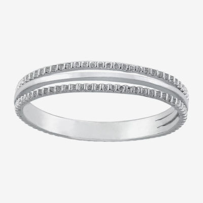 Silver Treasures Womens Sterling Silver Band