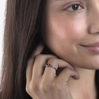 Silver Treasures Genuine Stone Sterling Silver Band