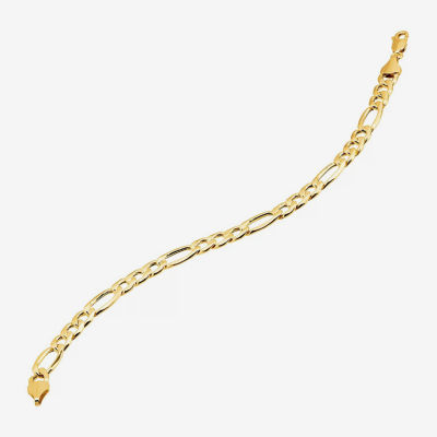 Gold Opulence 10K Gold 10 Inch Solid Figaro Link Bracelet