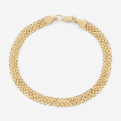 10K Gold Inch Hollow Link Chain Bracelet