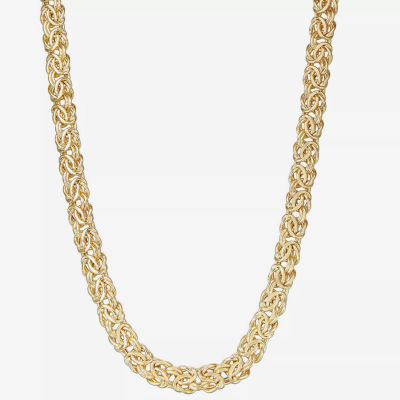 10K Gold Inch Hollow Byzantine Chain Necklace