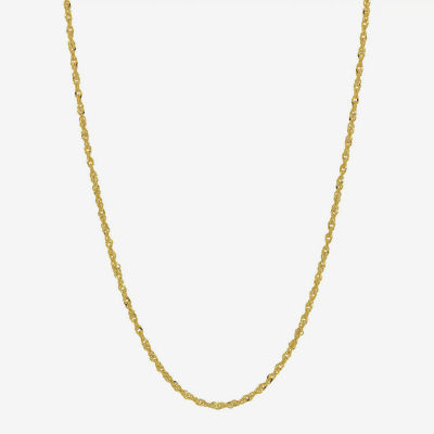 Made in Italy 18K Gold Inch Solid Singapore Chain Necklace