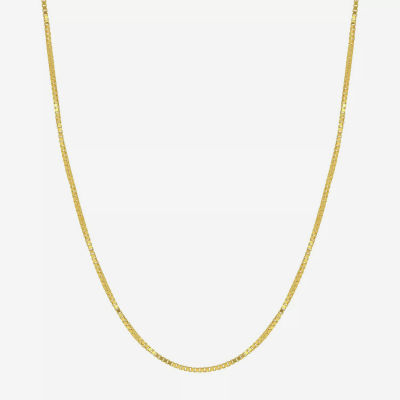 Made in Italy 18K Gold Inch Solid Box Chain Necklace