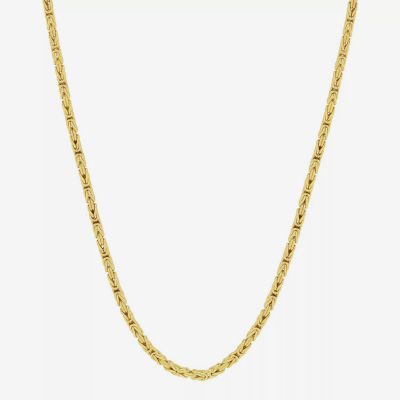 Made in Italy 18K Gold 20 Inch Hollow Byzantine Chain Necklace