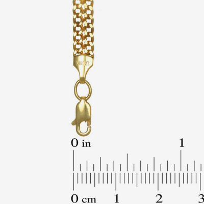 10K Gold 7.5 Inch Hollow Curb Link Bracelet