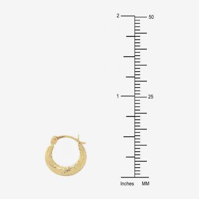 14K Gold 13mm Round Hoop Earrings